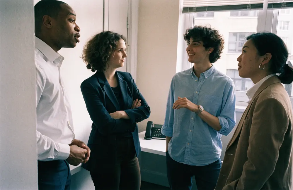 Advisors talking in the office